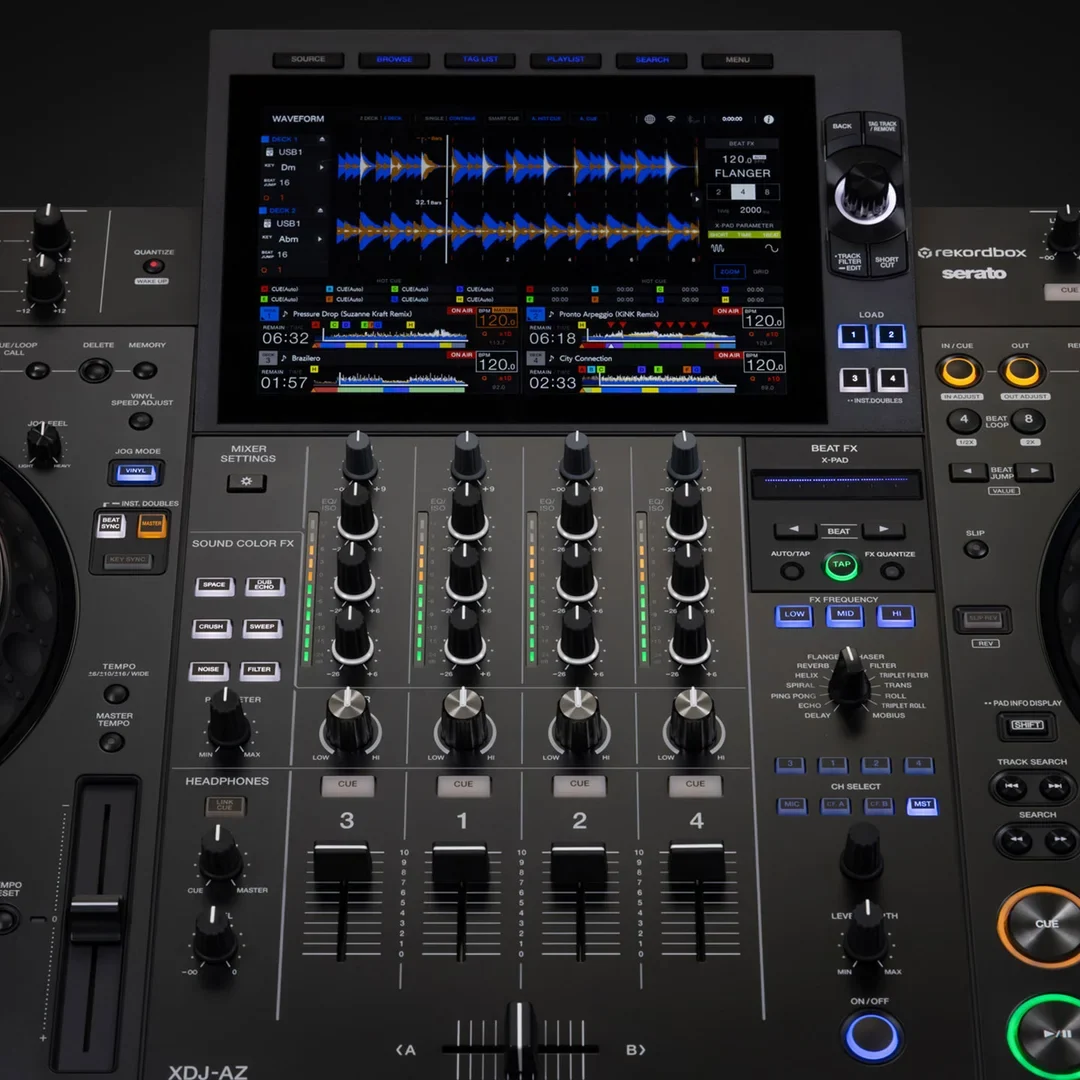 Mezclador de 4 canales del AlphaTheta XDJ-AZ con Sound Color FX y Beat FX